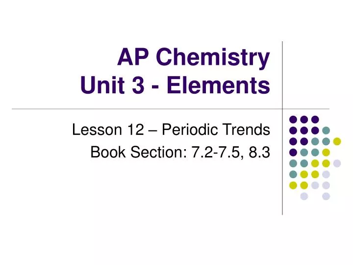 ap chemistry unit 3 elements
