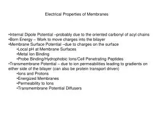 Electrical Properties of Membranes