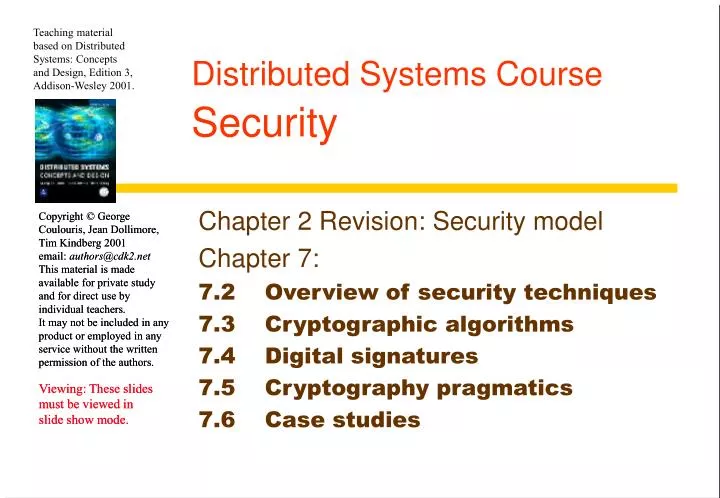 distributed systems course security
