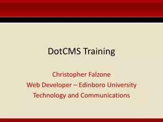 DotCMS Training
