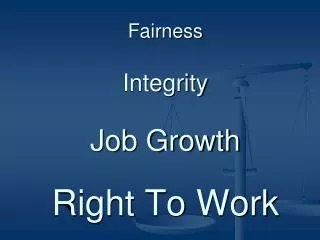 Fairness Integrity Job Growth Right To Work