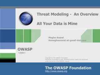 Threat Modeling - An Overview All Your Data is Mine