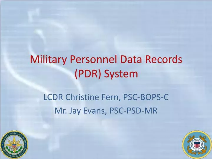 military personnel data records pdr system