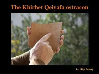 The Khirbet Qeiyafa ostracon