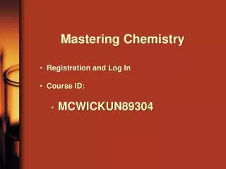Mastering Chemistry
