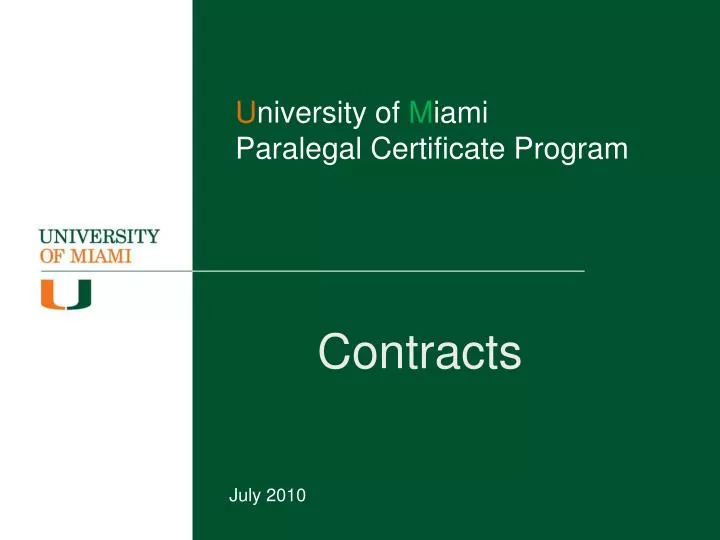 u niversity of m iami paralegal certificate program