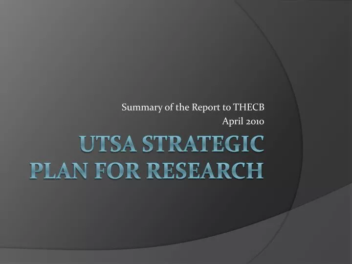 summary of the report to thecb april 2010