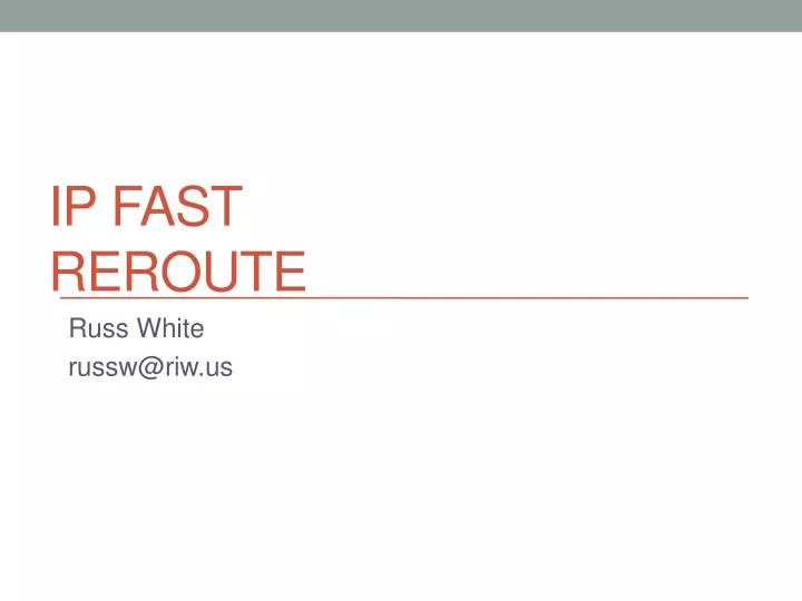 ip fast reroute