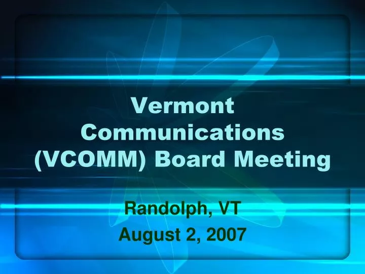 vermont communications vcomm board meeting