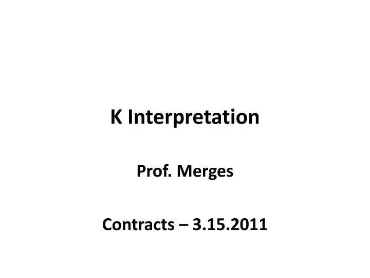 k interpretation