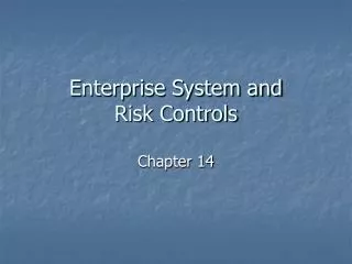 Enterprise System and Risk Controls