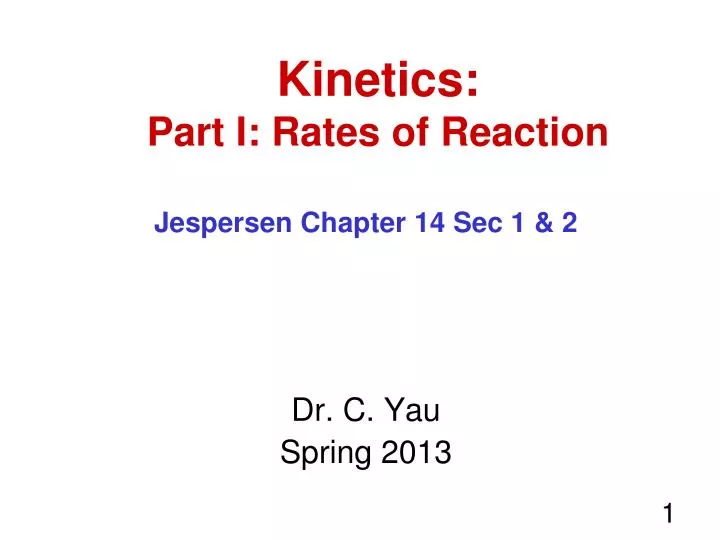 kinetics part i rates of reaction