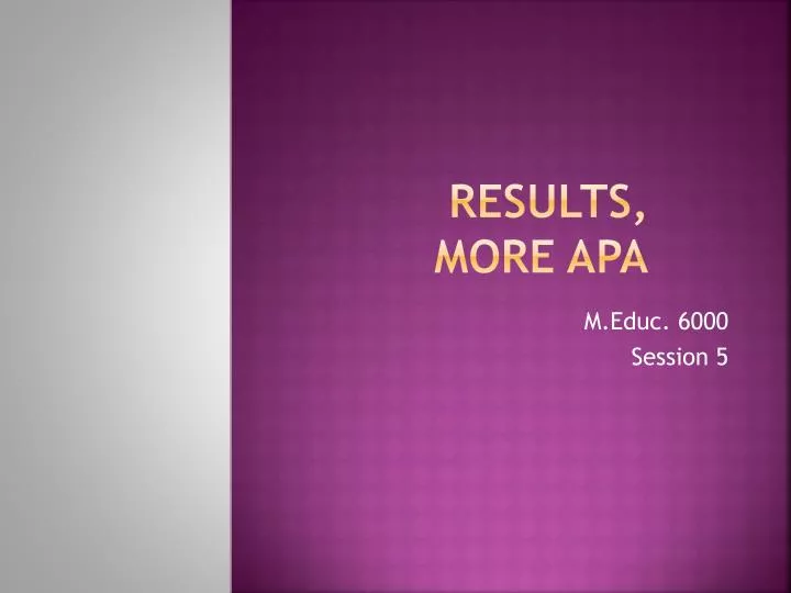 results more apa