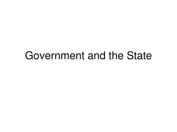 government and the state