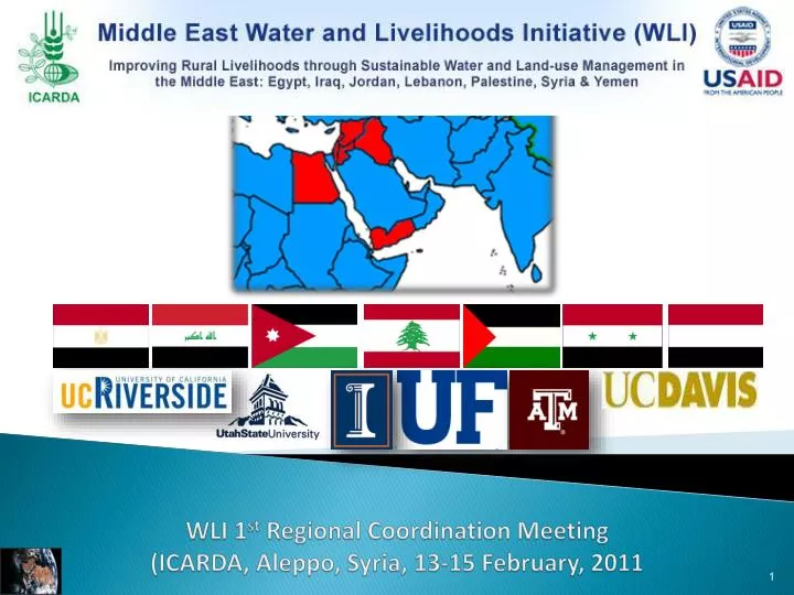 wli 1 st regional coordination meeting icarda aleppo syria 13 15 february 2011