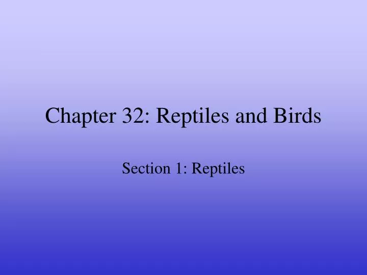 chapter 32 reptiles and birds