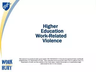 Higher Education Work-Related Violence