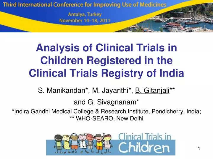 analysis of clinical trials in children registered in the clinical trials registry of india