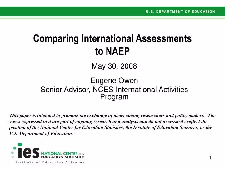 comparing international assessments to naep