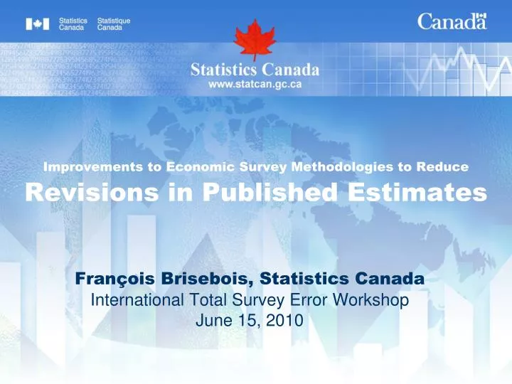 improvements to economic survey methodologies to reduce revisions in published estimates