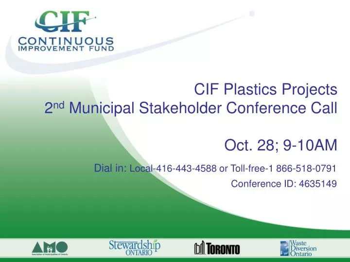 cif plastics projects 2 nd municipal stakeholder conference call oct 28 9 10am