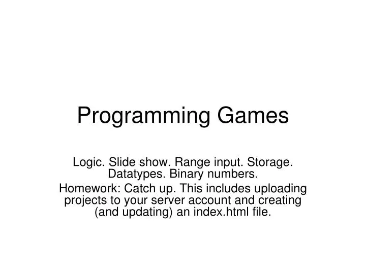 programming games