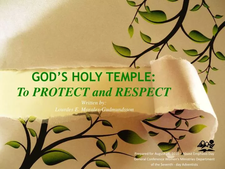 god s holy temple to protect and respect written by lourdes e morales gudmundsson