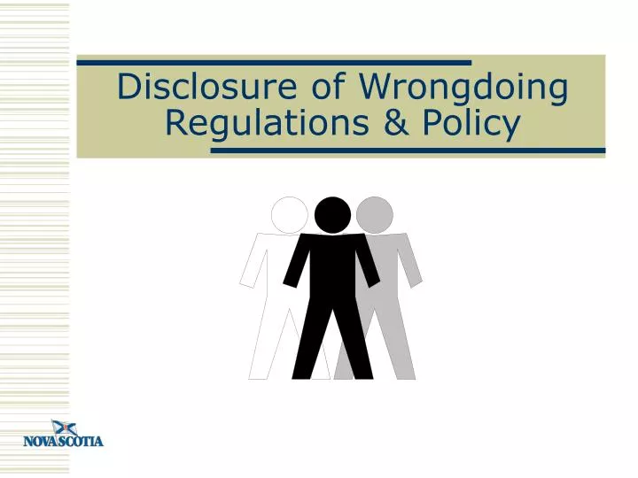 disclosure of wrongdoing regulations policy