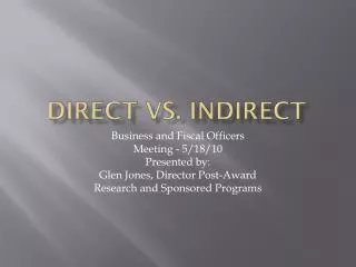 Direct vs. Indirect