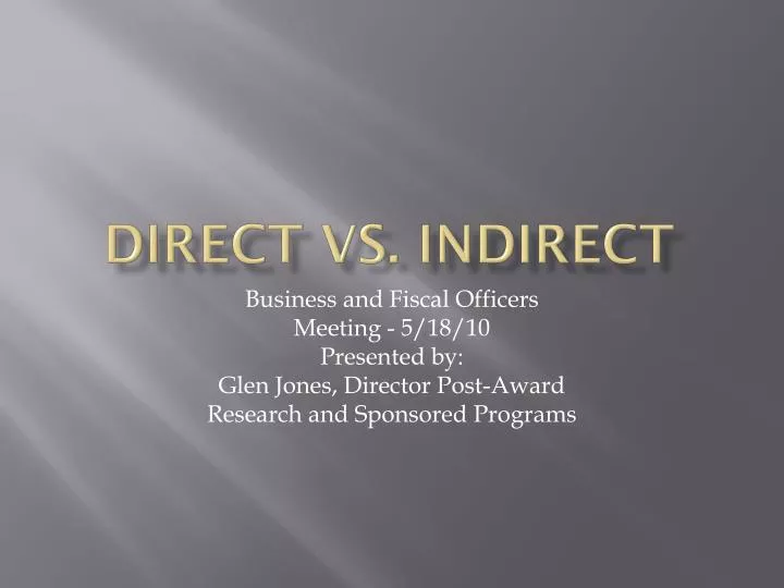 direct vs indirect