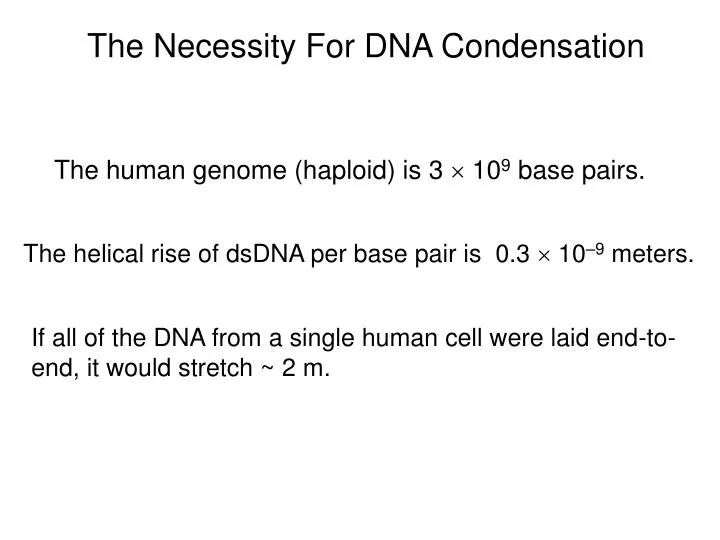 the necessity for dna condensation