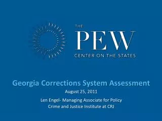 Georgia Corrections System Assessment