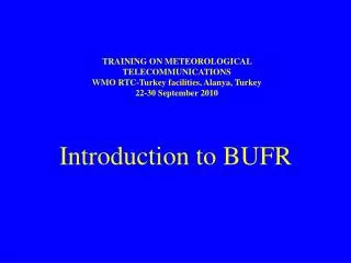 Introduction to BUFR