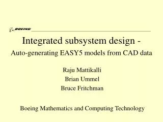 Integrated subsystem design - Auto-generating EASY5 models from CAD data