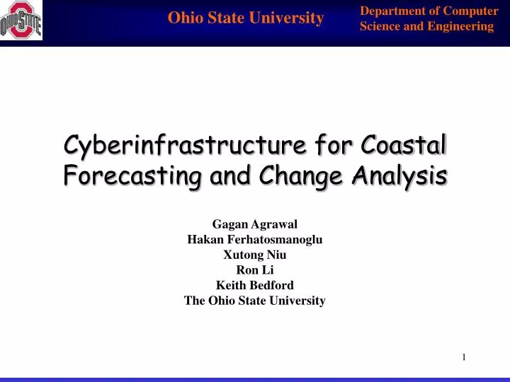 cyberinfrastructure for coastal forecasting and change analysis