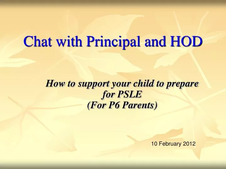 chat with principal and hod