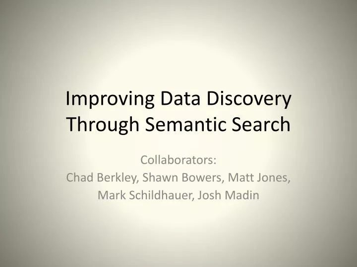 improving data discovery through semantic search