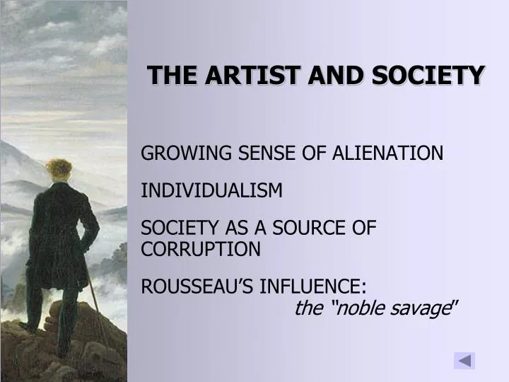 the artist and society