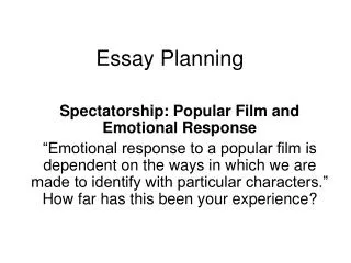 Essay Planning