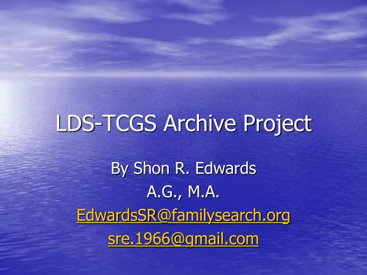 lds tcgs archive project