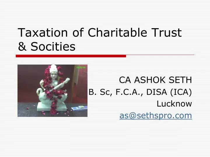 taxation of charitable trust socities