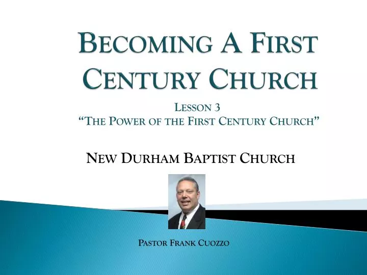becoming a first century church
