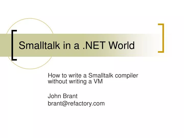 smalltalk in a net world