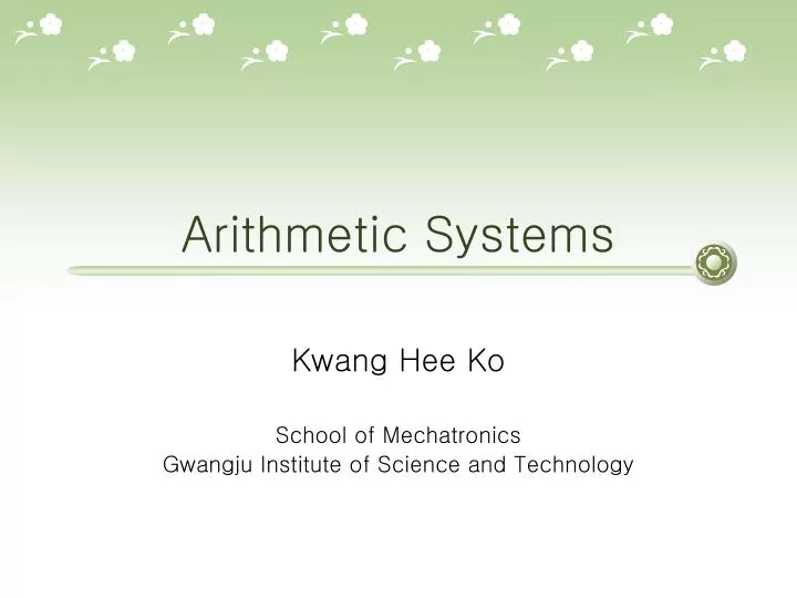arithmetic systems