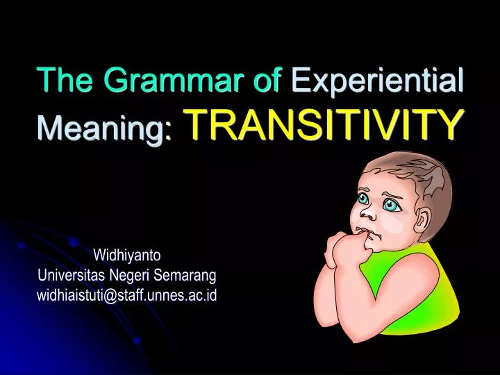 the grammar of experiential meaning transitivity