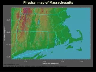 Physical map of Massachusetts