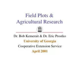Field Plots &amp; Agricultural Research