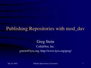 Publishing Repositories with mod_dav