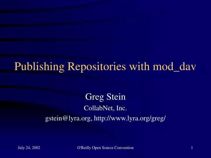 publishing repositories with mod dav