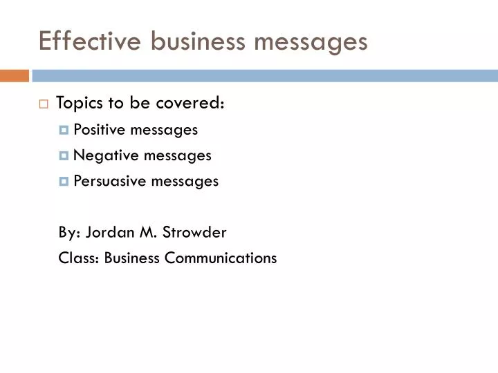 effective business messages
